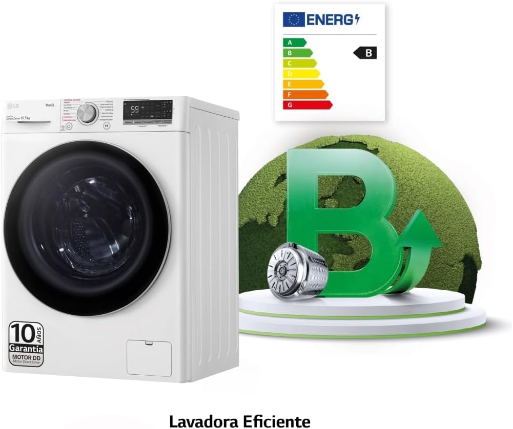 Lavadora Serie 550 10.5kg, Carga Frontal - LG F4WV5510S1W - Imagen 3