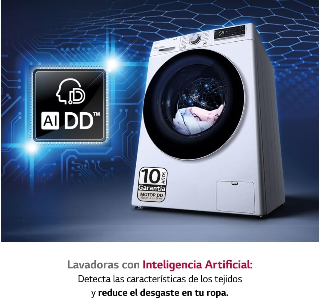 Lavadora Serie 550 10.5kg, Carga Frontal - LG F4WV5510S1W - Imagen 4